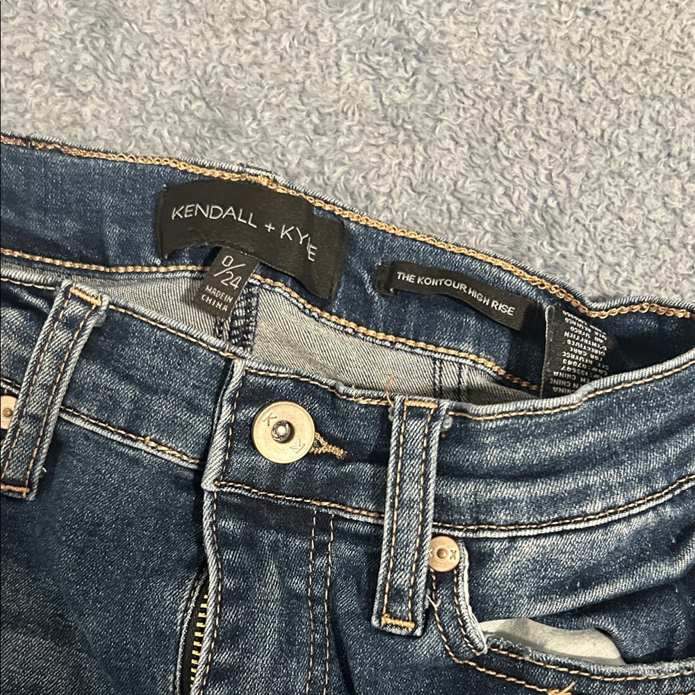 Kendall & Kylie Dark Blue Distressed Skinny Jeans - Picture 5 of 6